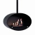 Halifax Black Oval Suspended Bio Fireplace 60 cm