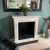 Xaralyn Cadiz white natural stone bioethanol fireplace in classic mantel fireplace design