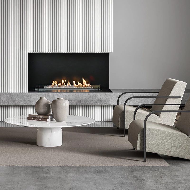 100 cm wide build-in bioethanol fireplace