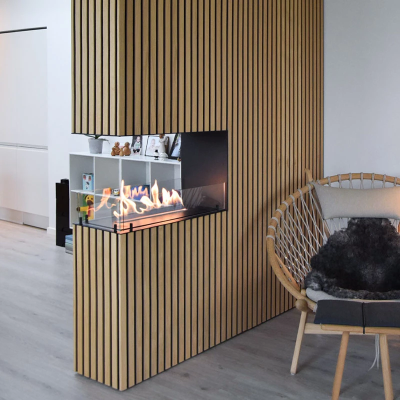 Built-in bioethanol fireplace 80 cm