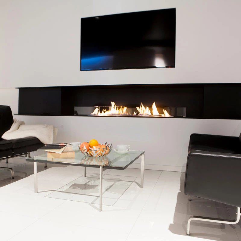 Built-in bioethanol Fireplace over 155cm width