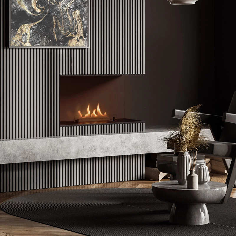 Small built-in bioethanol fireplaces