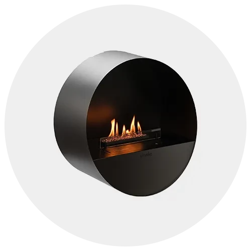 Wall-mounted bioethanol fireplace