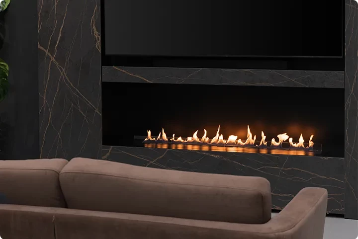 NEX Media Wall with bioethanol fireplace