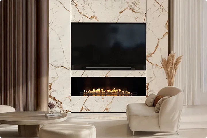 Nex Media Wall fireplaces